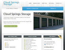 Tablet Screenshot of cloudspringsstorage.com